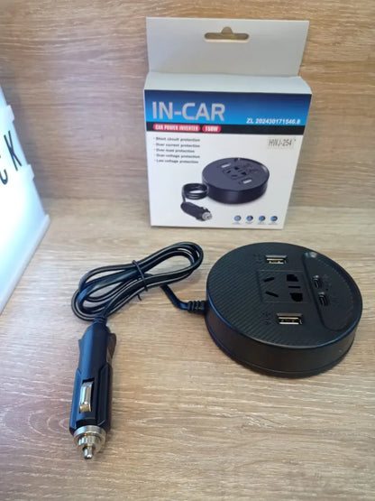 🔋 Convertidor de Corriente para Auto 12V a 220V 150W | Inversor con 2 Puertos USB de Carga Rápida
