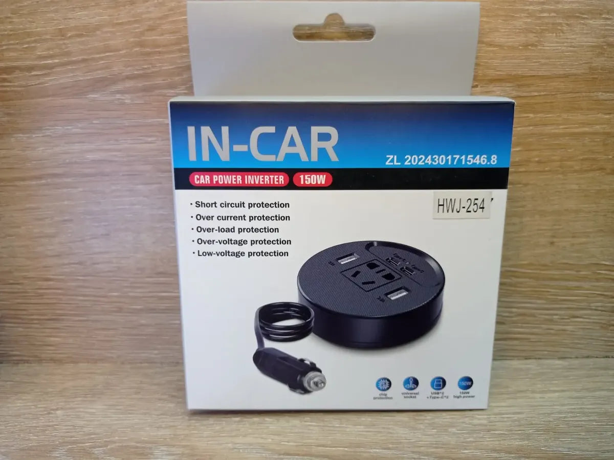 🔋 Convertidor de Corriente para Auto 12V a 220V 150W | Inversor con 2 Puertos USB de Carga Rápida